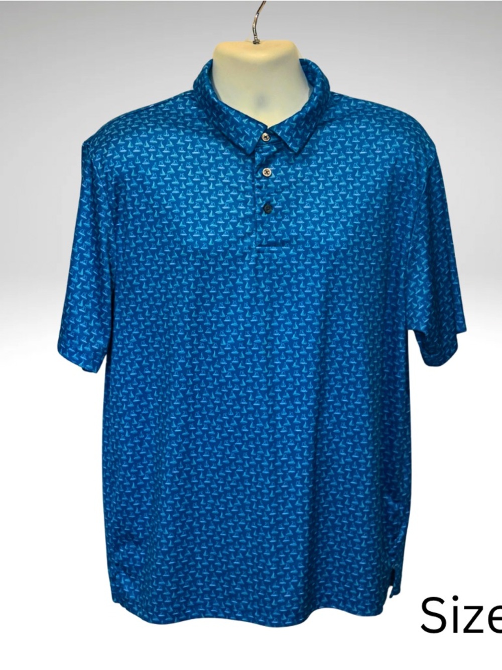 Jack Nicklaus Men’s Golf Polo Shirt – Sailboat Print – Size L